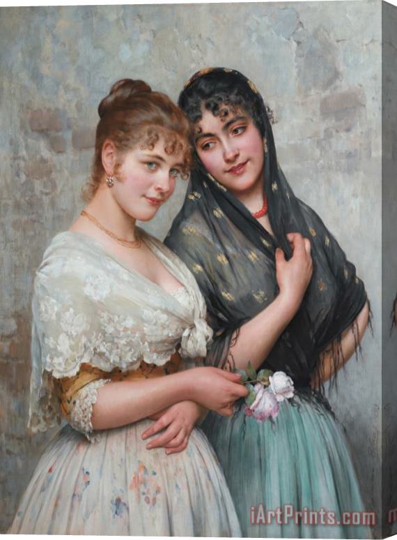 Eugen von Blaas Two Venetian Women, 1898 Stretched Canvas Print / Canvas Art