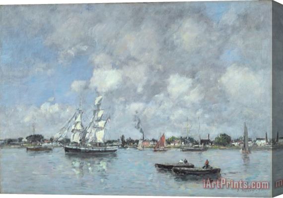Eugene Boudin Boats on the Garonne Stretched Canvas Print / Canvas Art