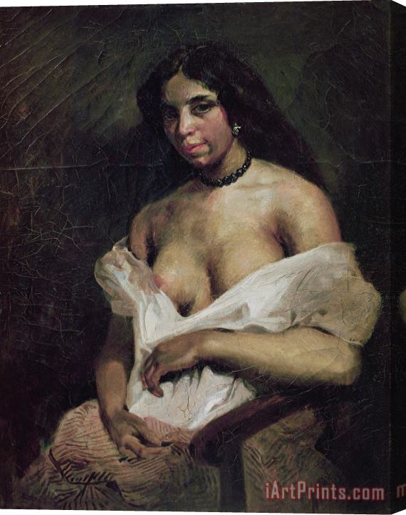 Eugene Delacroix A Mulatto Woman Stretched Canvas Painting / Canvas Art