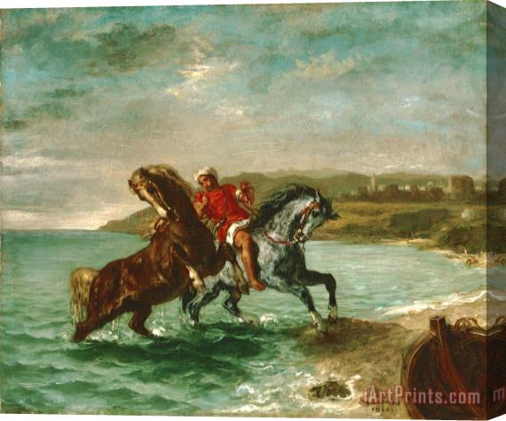 Eugene Delacroix Horses Coming Out of The Sea Stretched Canvas Print / Canvas Art