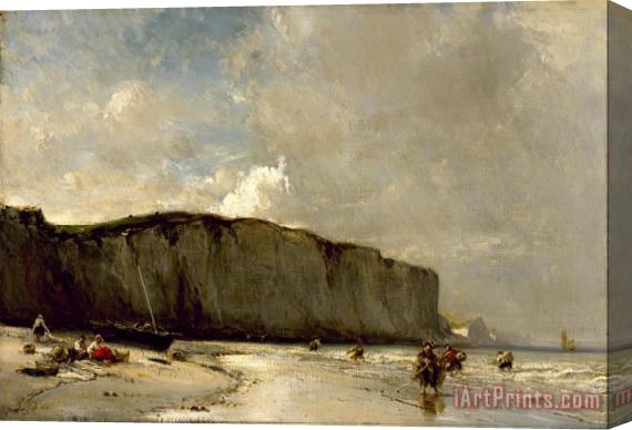Eugene Isabey View Along The Norman Coast Stretched Canvas Print / Canvas Art