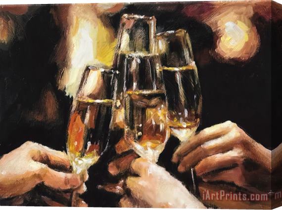 Fabian Perez A Toast with Champagne Stretched Canvas Print / Canvas Art