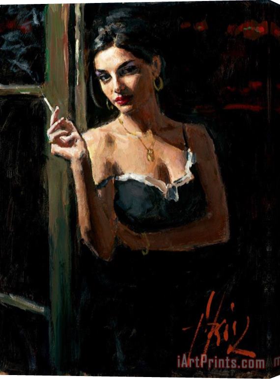 Fabian Perez At The Door V Stretched Canvas Painting / Canvas Art