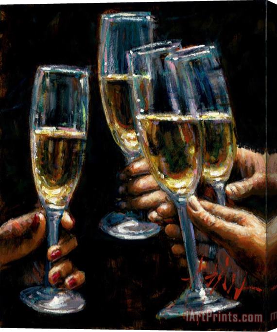 Fabian Perez Brindis Con Champagne Stretched Canvas Print / Canvas Art