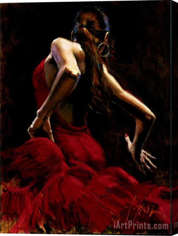 Fabian Perez Dancer in Red Stretched Canvas Painting / Canvas Art