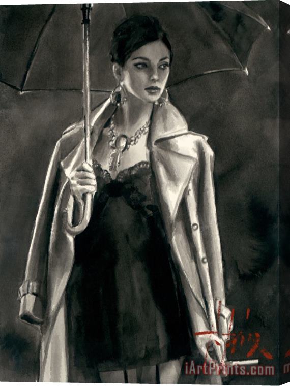 Fabian Perez Marissa with Umbrella Stretched Canvas Painting / Canvas Art