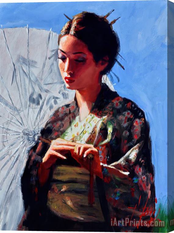 Fabian Perez Michiko with Blue Sky Stretched Canvas Painting / Canvas Art