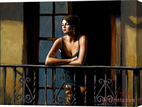 Fabian Perez Saba at The Balcony VI Stretched Canvas Painting / Canvas Art