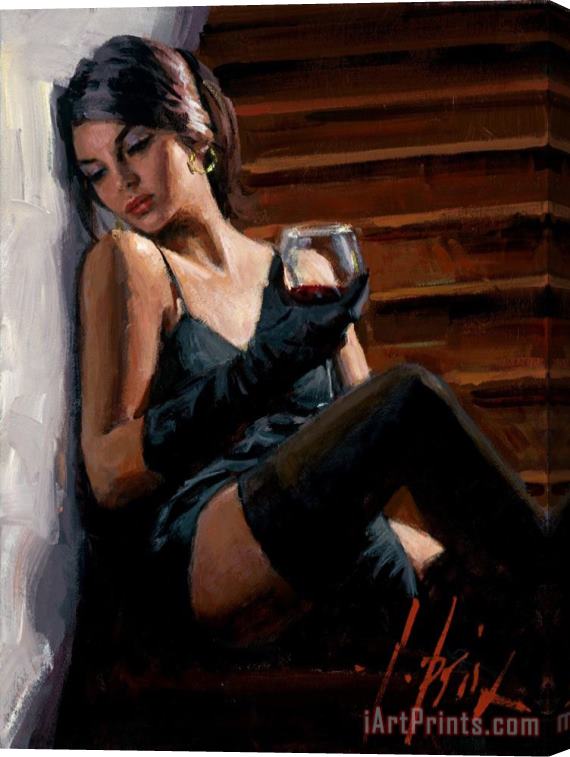 Fabian Perez Saba on The Stairs White Wall Stretched Canvas Painting / Canvas Art