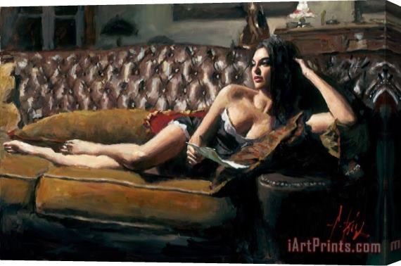 Fabian Perez Saba with Letter V Stretched Canvas Painting / Canvas Art