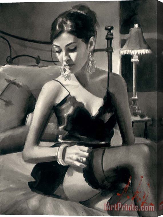 Fabian Perez Tess on Bed Stretched Canvas Painting / Canvas Art