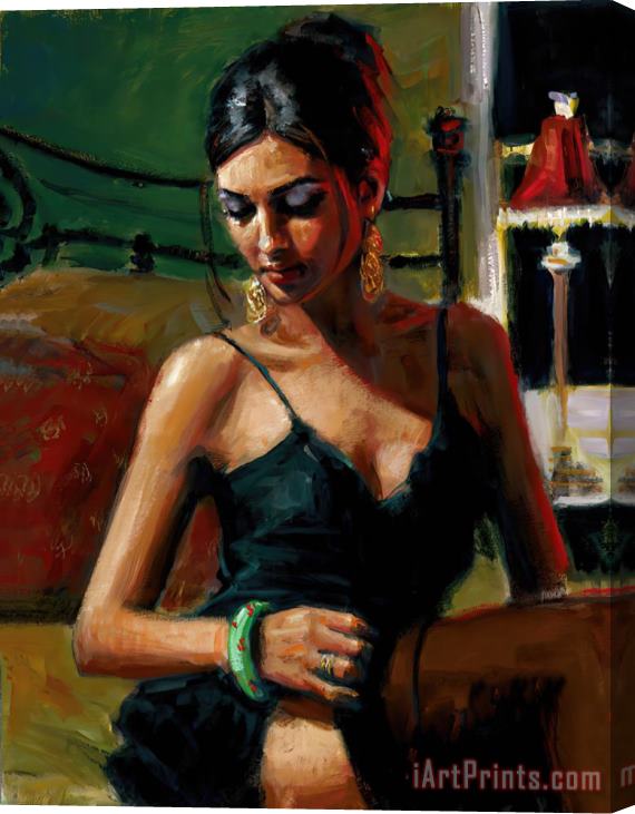 Fabian Perez Tess on Bed Stretched Canvas Print / Canvas Art