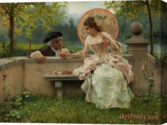 Federico Andreotti A Conversation in Love in The Park Stretched Canvas Print / Canvas Art