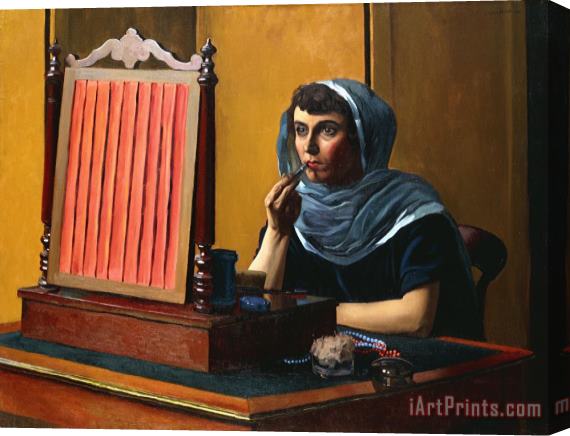 Felix Edouard Vallotton Young Woman Putting On Lipstick Stretched Canvas Print / Canvas Art