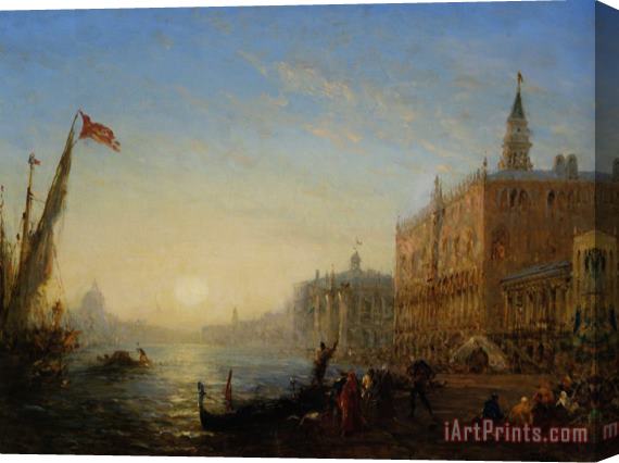Felix Ziem Sur Le Quai Des Esclavons Venise Stretched Canvas Painting / Canvas Art