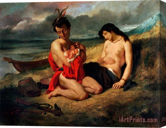 Ferdinand Victor Eugene Delacroix The Natchez Stretched Canvas Painting / Canvas Art