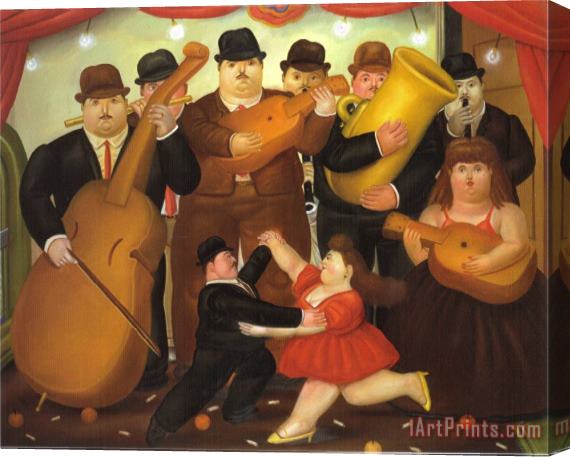 fernando botero Dance in Colombia Stretched Canvas Painting / Canvas Art
