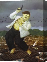 Death And Life Canvas Prints - Death of Pablo Escobar by fernando botero