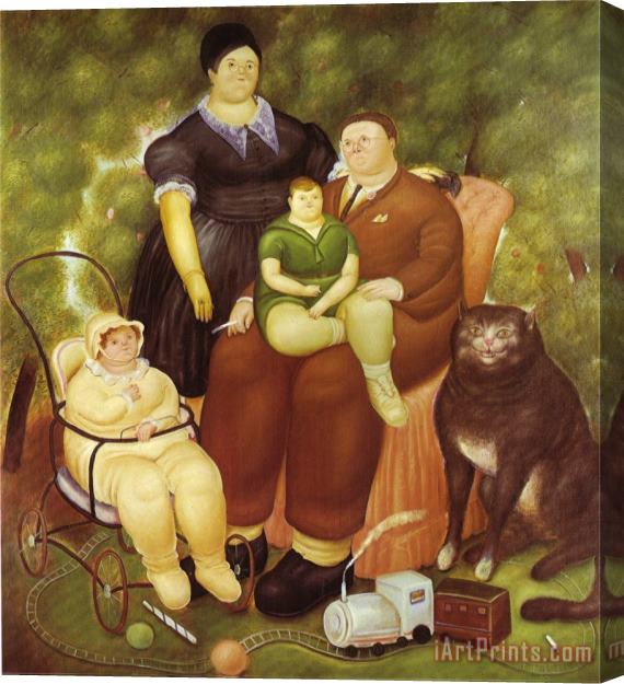 fernando botero Family Scene Stretched Canvas Print / Canvas Art