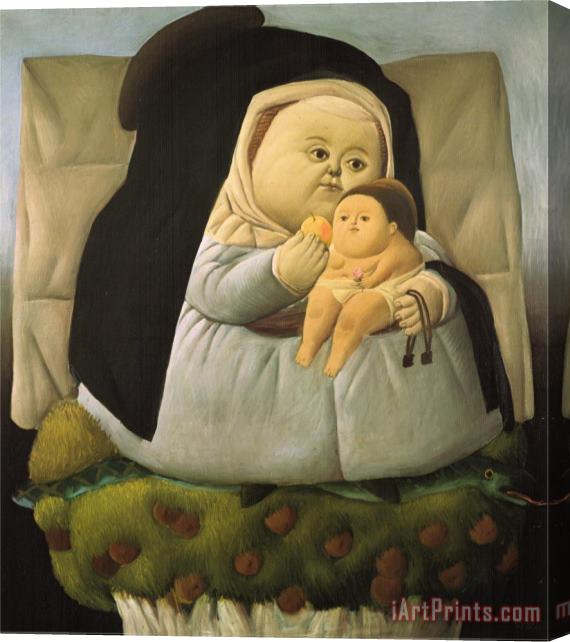 fernando botero Madonna with Child Stretched Canvas Print / Canvas Art
