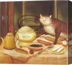 Death And Life Canvas Prints - Still Life with Green Soup by fernando botero