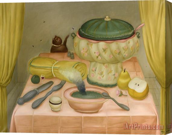 Fernando Botero Still Life with Hot Soup, 1968 Stretched Canvas Print / Canvas Art