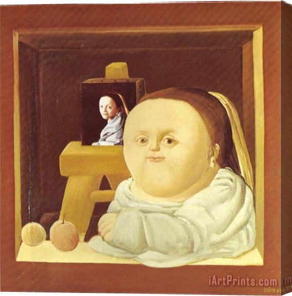 fernando botero The Study of Vermeer Stretched Canvas Print / Canvas Art