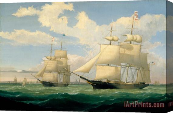Fitz Henry Lane The Ships Winged Arrow And Southern Cross in Boston Harbor Stretched Canvas Painting / Canvas Art