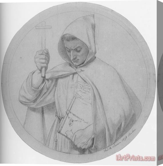 Ford Madox Brown Study of a Monk, Representing Catholic Faith Stretched Canvas Painting / Canvas Art