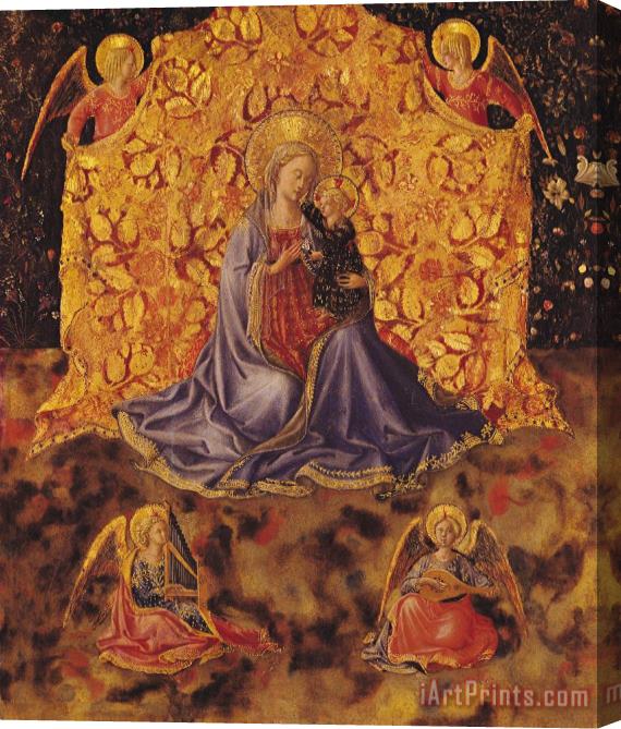 Fra Angelico Madonna Of Humility With Christ Child And Angels Stretched Canvas Painting / Canvas Art