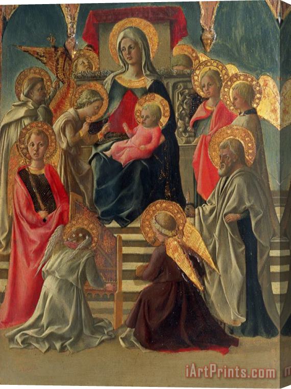 Fra Filippo Lippi Madonna and Child enthroned with Angels and Saints Stretched Canvas Painting / Canvas Art