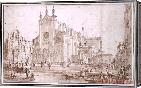 Francesco Guardi Campo San Zanipolo in Venice Stretched Canvas Painting / Canvas Art