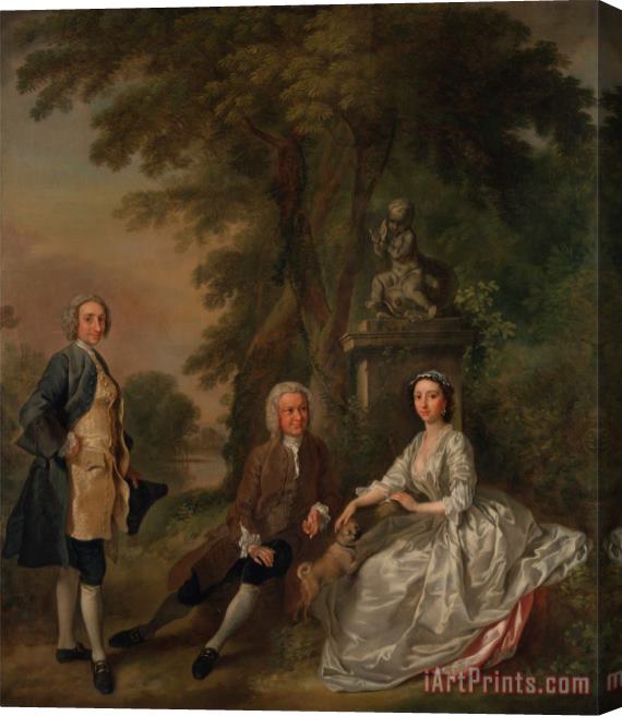 Francis Hayman Jonathan Tyers, with His Daughter Elizabeth, And Her Husband John Wood Stretched Canvas Print / Canvas Art