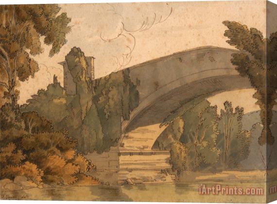 Francis Swaine A Bridge Between Florence And Bologna Stretched Canvas Print / Canvas Art