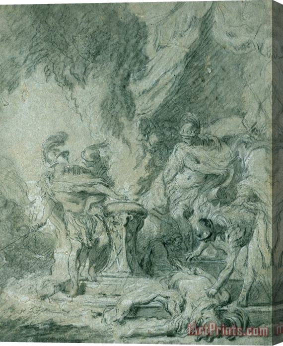 Francois Boucher Mucius Scaevola Putting His Hand in The Fire Stretched Canvas Print / Canvas Art