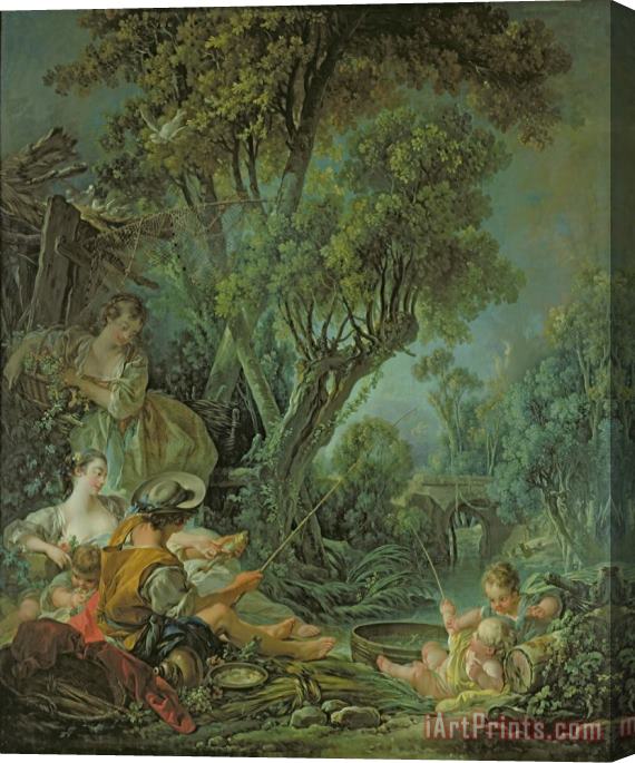 Francois Boucher The Angler Stretched Canvas Print / Canvas Art