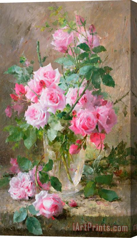 Frans Mortelmans Still life of roses in a glass vase Stretched Canvas Painting / Canvas Art
