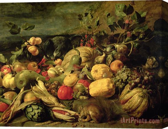 Frans Snyders Still Life of Fruits and Vegetables Stretched Canvas Painting / Canvas Art