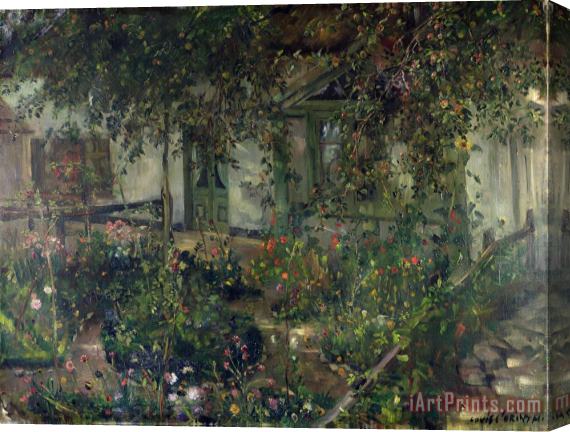 Franz Heinrich Louis Flower garden in bloom Stretched Canvas Print / Canvas Art