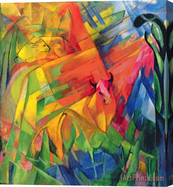 Franz Marc Animals in a Landscape Stretched Canvas Print / Canvas Art