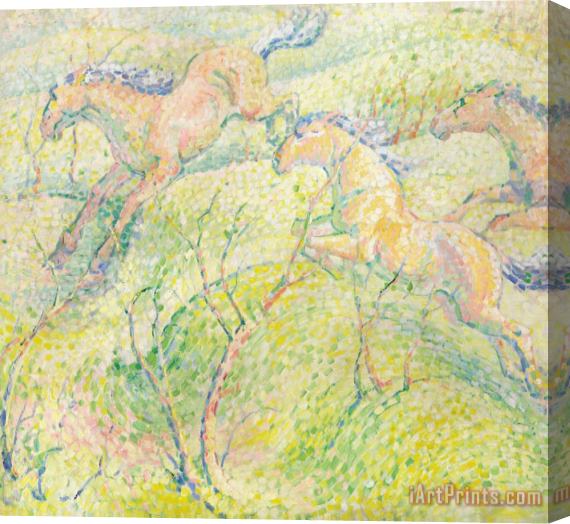 Franz Marc Jumping Horses Stretched Canvas Print / Canvas Art
