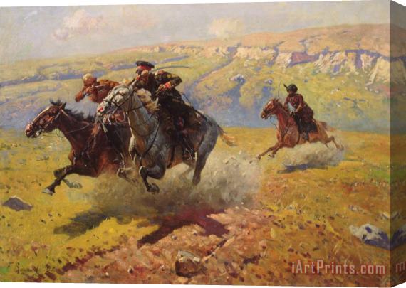 Franz Roubaud Duel Stretched Canvas Painting / Canvas Art
