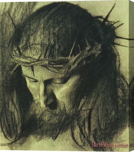 Franz Von Stuck Head of Christ Stretched Canvas Painting / Canvas Art