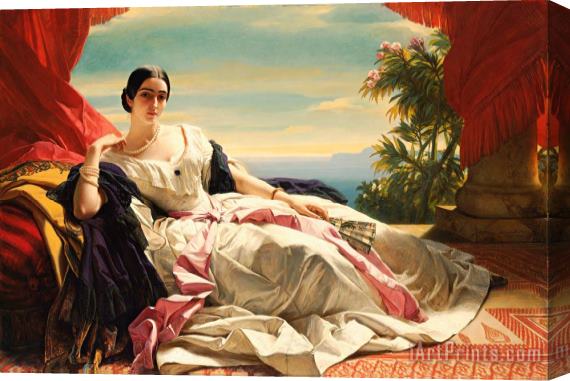 Franz Xaver Winterhalter Portrait of Leonilla, Princess of Sayn Wittgenstein Sayn Stretched Canvas Painting / Canvas Art