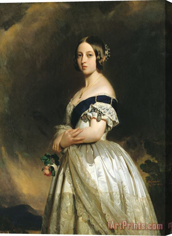 Franz Xaver Winterhalter Queen Victoria Stretched Canvas Print / Canvas Art