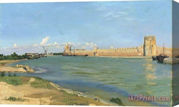 Frederic Bazille The Ramparts at Aigues Mortes Stretched Canvas Print / Canvas Art