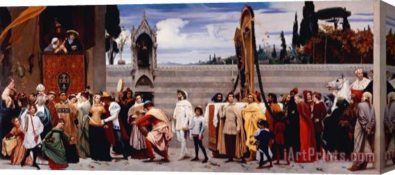 Frederic Leighton Cimabue's Madonna Carried in Procession Stretched Canvas Painting / Canvas Art