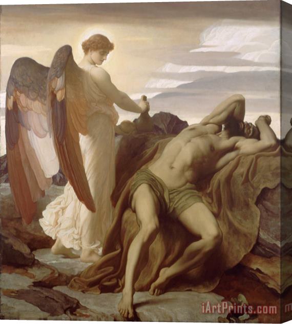 Frederic Leighton Elijah in The Wilderness Stretched Canvas Painting / Canvas Art