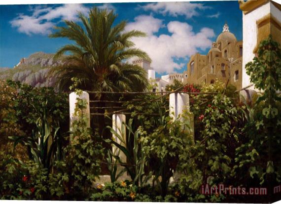 Frederic Leighton Garden of an Inn, Capri Stretched Canvas Painting / Canvas Art