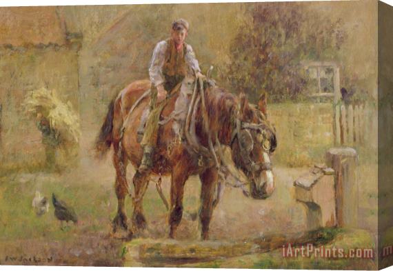 Frederick William Jackson  The Drinking Trough Stretched Canvas Print / Canvas Art